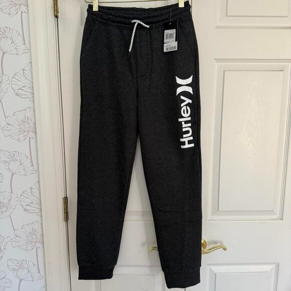 New Hurley Big Boys Fleece Pants - Color Black Heather - Size L - Picture 1 of 4